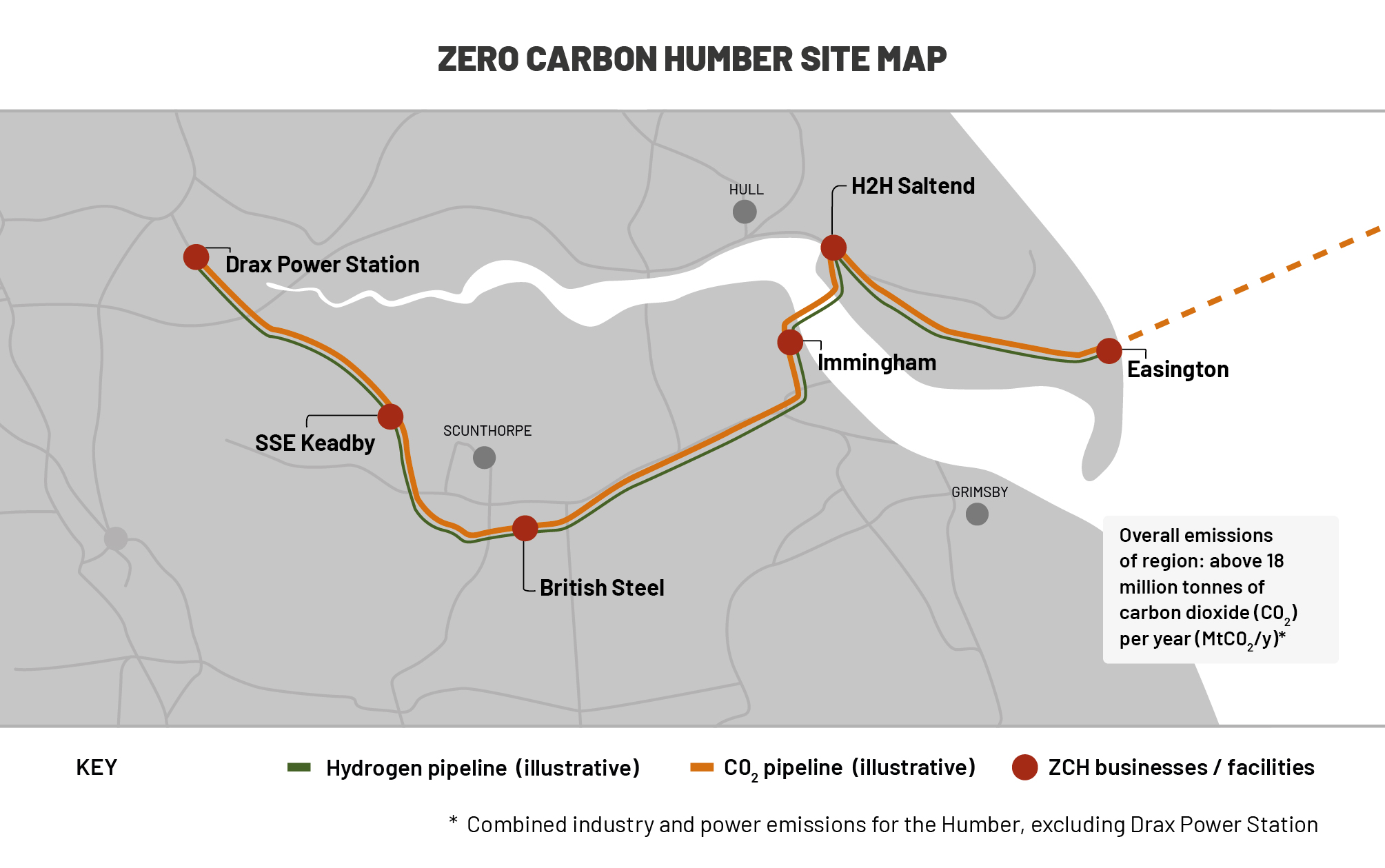 Zero Carbon Humber map